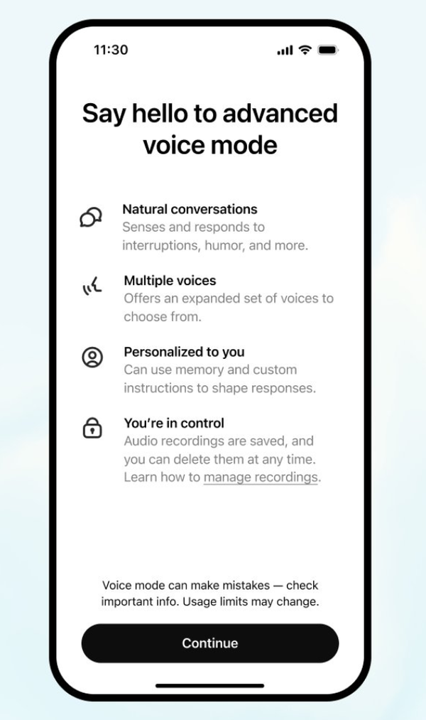ChatGPT「進階語音模式」上線了！