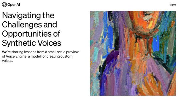 OpenAI推出語音引擎預覽版，15秒聲音合成多語言人聲