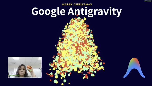 【Vibe Coding】如何用 Google Antigravity 做手勢聖誕樹：張手炸開粒子、握拳一秒成樹