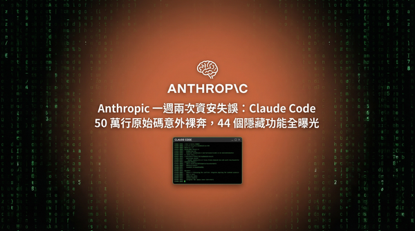 Anthropic 一週兩次資安失誤：Claude Code 50 萬行原始碼意外裸奔，44 個隱藏功能全曝光