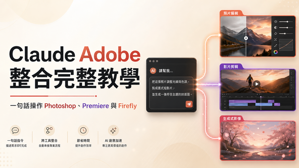 Claude Adobe 整合完整教學：用一句話操作 Photoshop、Premiere 與 Firefly