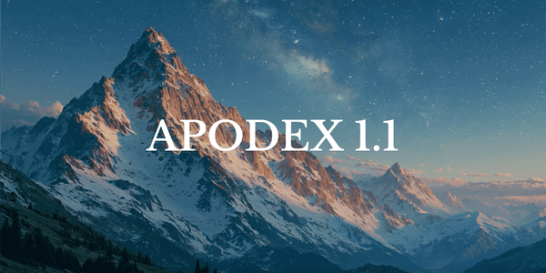 Apodex 1.1 Agentic Intelligence 官方發布主視覺