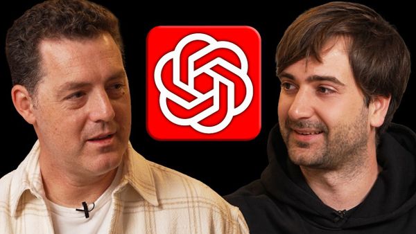 Matthew Berman 訪問 OpenAI Tibo，畫面中央是紅色 Reset Button