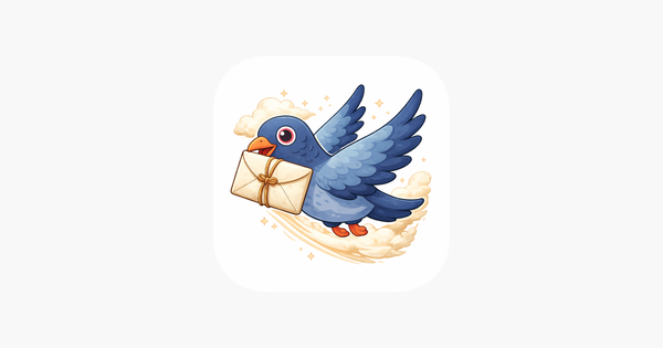 carrier pidge 虛擬信鴿叼著信件飛行的官方 App 圖示
