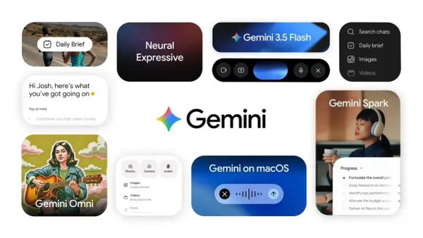 Gemini Spark 個人 AI agent 與 Gemini App 功能介面官方主視覺