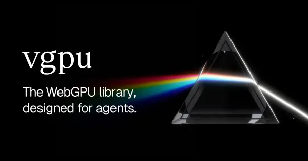 Vercel vgpu 官方主視覺以三稜鏡呈現 WebGPU 函式庫與 Agent 設計概念