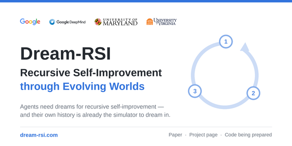 Google DeepMind Dream-RSI 遞歸自我改進框架官方主視覺海報