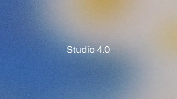 ElevenLabs Studio 4.0 官方藍金色漸層主視覺
