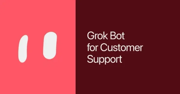 SpaceXAI 官方 Grok Bot 客服案例封面，顯示 Grok Bot for Customer Support 字樣