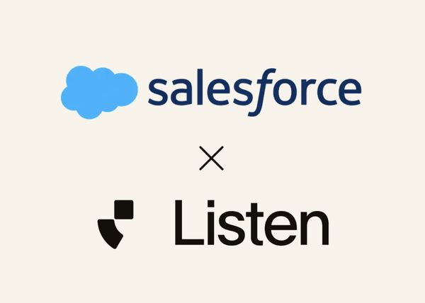 Listen Labs 官方公佈加入 Salesforce 的視覺圖片。
