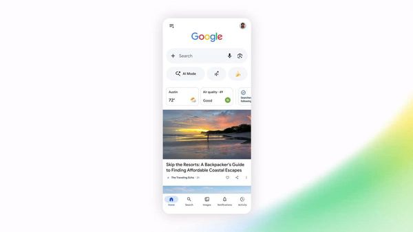 Google AI Mode 官方資訊追蹤示範畫面。