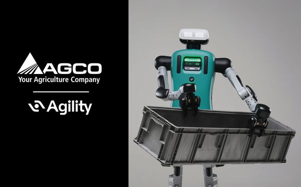 AGCO 與 Agility 官方合作圖，Digit 搬運料箱