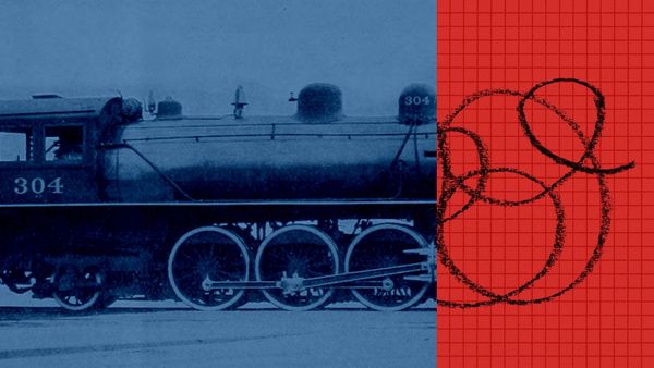 Anthropic 對齊評估官方研究主視覺，以蒸汽火車和線條圖像呈現