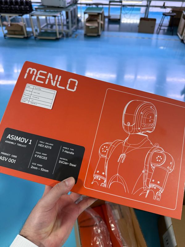 Asimov 1 官方橘色組裝工具盒與人形機器人線稿