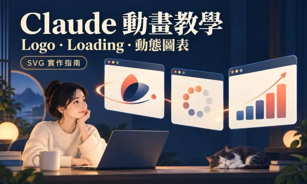 AI 生成示意：Logo 動畫、Loading 與動態圖表的三種 SVG 作品