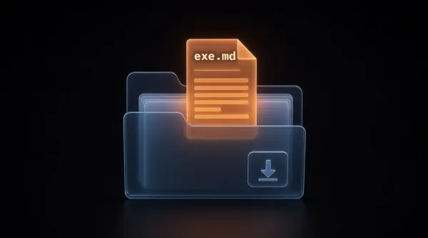 Forever Security 研究封面，以下載資料夾和標示 exe.md 的文件比喻指令檔風險