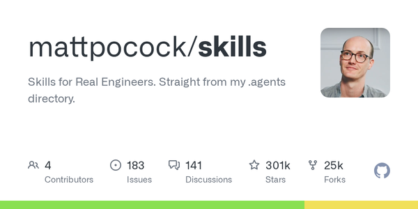 Matt Pocock 官方技能程式庫的GitHub社群預覽