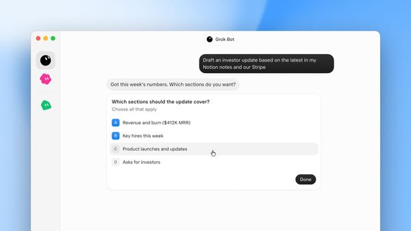 Grok Bot 更新後的聊天卡片與工具結果版面