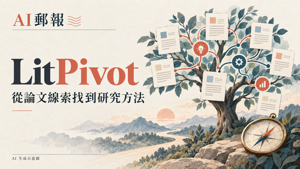 LitPivot 是什麼？Ai2 用文獻協助修改研究構想，17 人實驗能說明什麼，AI 郵報 AI 生成主題示意封面