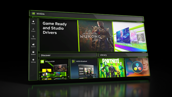 NVIDIA App 官方更新示意圖與應用程式介面