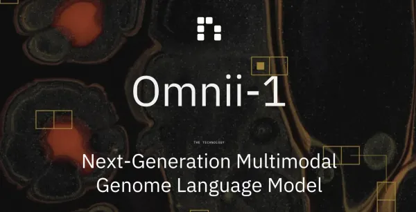 深色背景上寫著 Omnii-1 與 Next-Generation Multimodal Genome Language Model 的官方主視覺