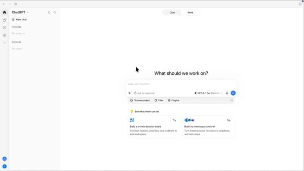 ServiceNow／Business Wire 本次合作新聞稿的 ChatGPT Work 起始畫面。