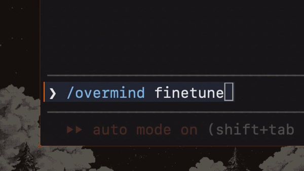 Overmind 官方小模型調校示範影片中的指令畫面。