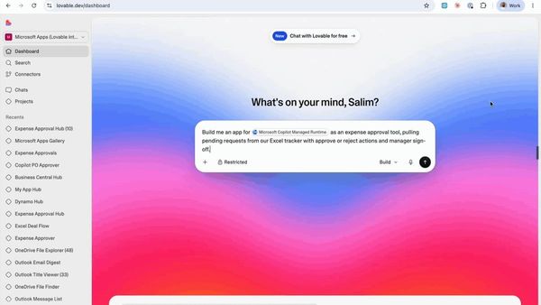 Lovable Microsoft 官方發布素材。示範與研究結果以官方說明的條件為準。