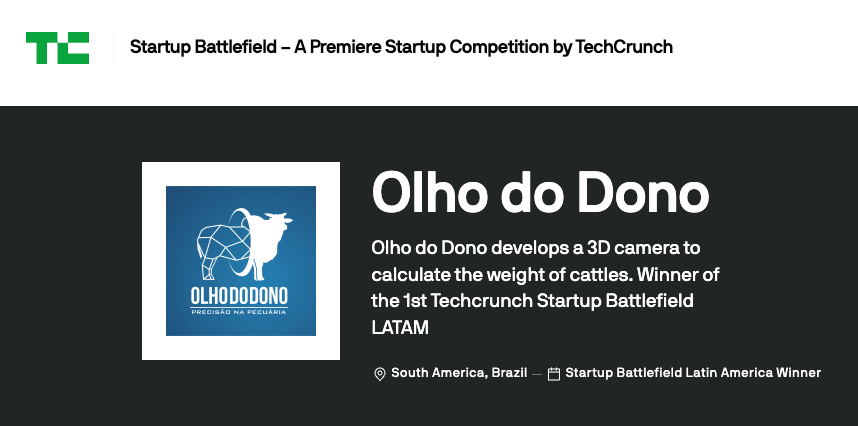 Olho do Dono, Startup Battlefield Latin America Winner. Source: TechCrunch.