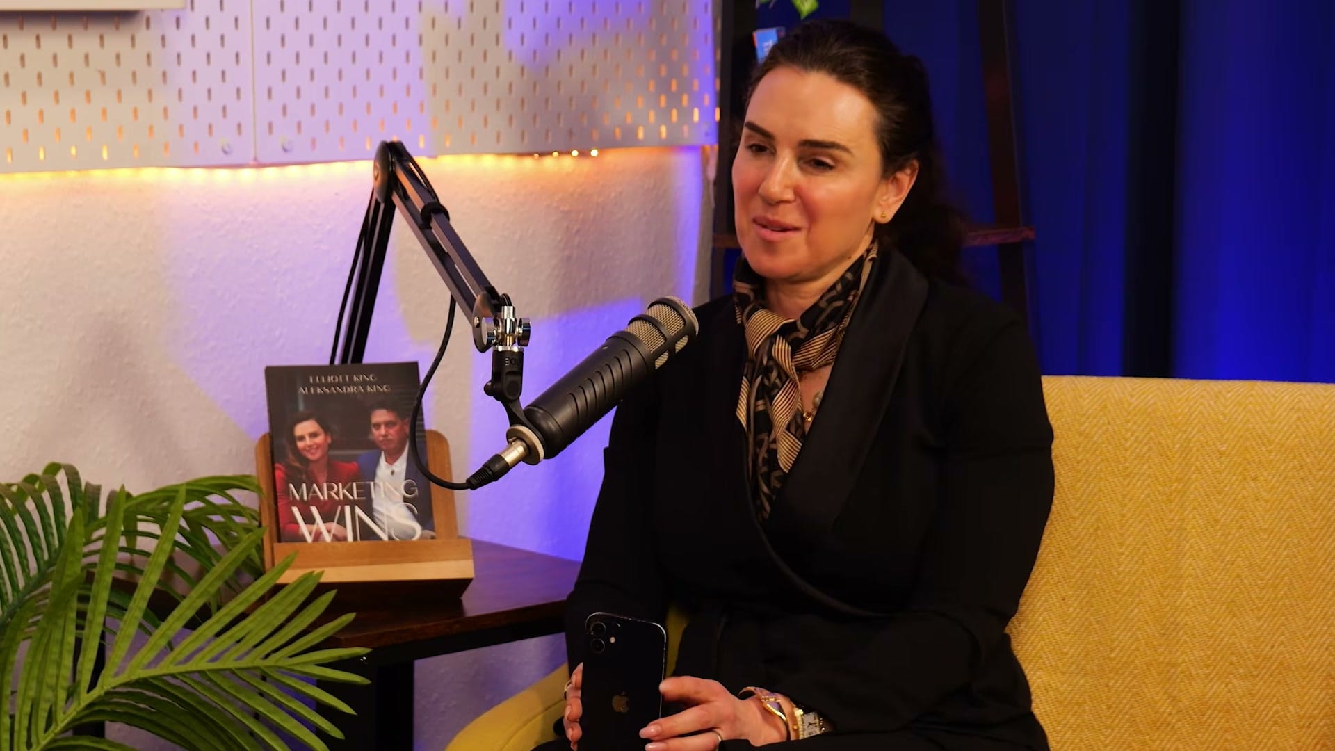 Host Aleksandra King smiling during the conversation on The BEYOND Podcast set