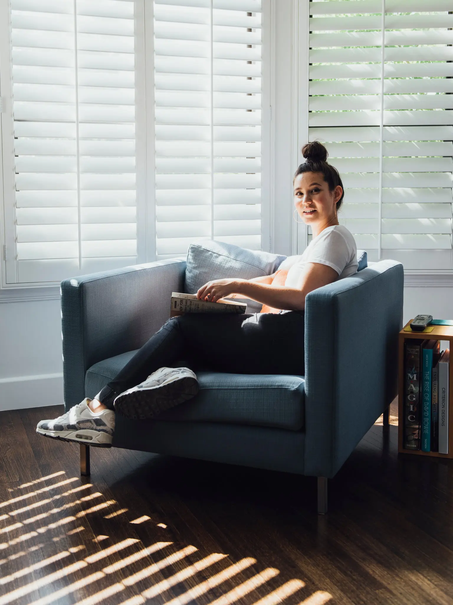 Christina Hodson in a chair