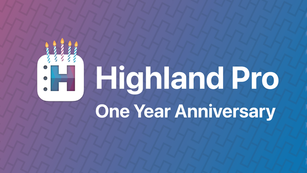 Highland Pro One Year Anniversary Banner. We 