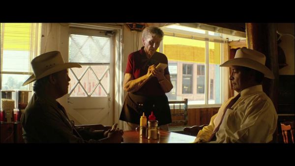 Hell or High Water: A waitress in a small town diner asks a sheriff and his deputy what they don't want to eat.