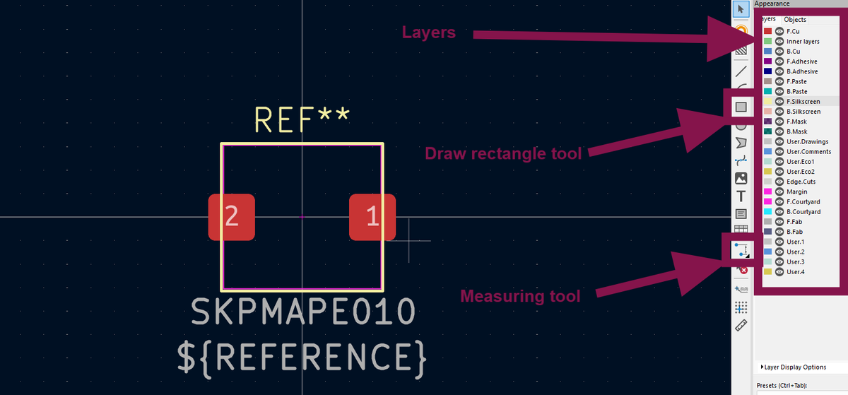 How to make a KiCad footprint