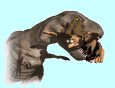 Early internet GIF used as a section marker. The GIF depicts a 3-D T-Rex with a cartoon caveman in its mouth.