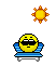 Early internet GIF used as a section marker. The GIF depicts a hot smiley on a beach chair.