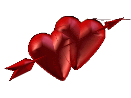 Early internet GIF used as a section marker. The GIF depicts two 3-D hearts, struck with an arrow.