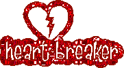 Early internet GIF used as a section marker. The GIF depicts a glittering word art reading "heartbreaker."