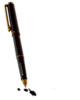 Early internet GIF used as a section marker. The GIF depicts a pen spilling ink.