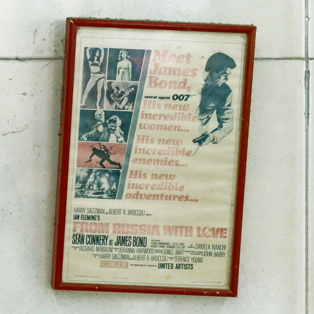 Vintage framed poster for the 1963 James Bond movie From Russia with Love.