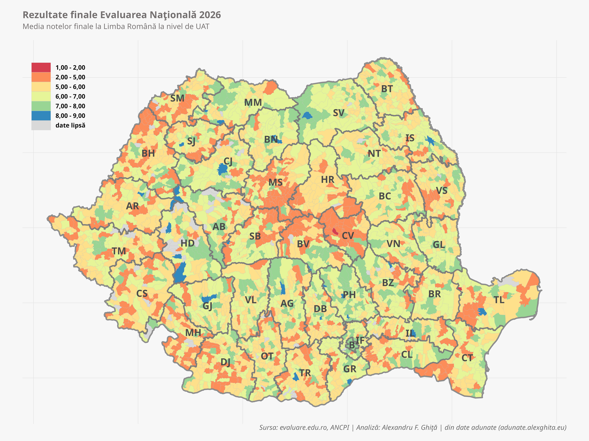 Media la Limba Română pe UAT — evaluare_RO_siruta_2026.png