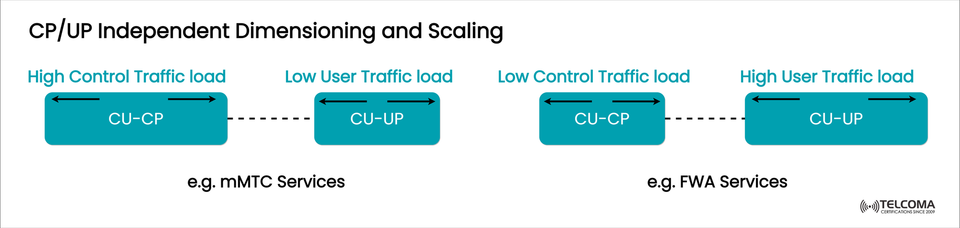 CP/UP Independent Dimensioning and Scaling in 5G Networks