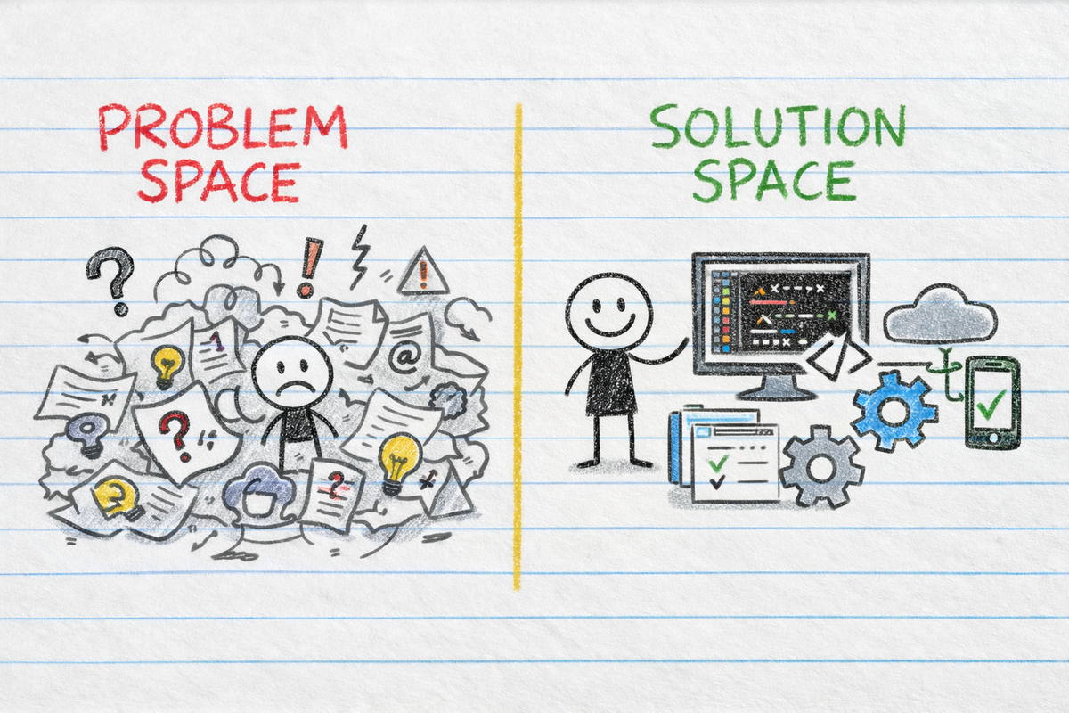 Mind the gap between problem and solution spaces