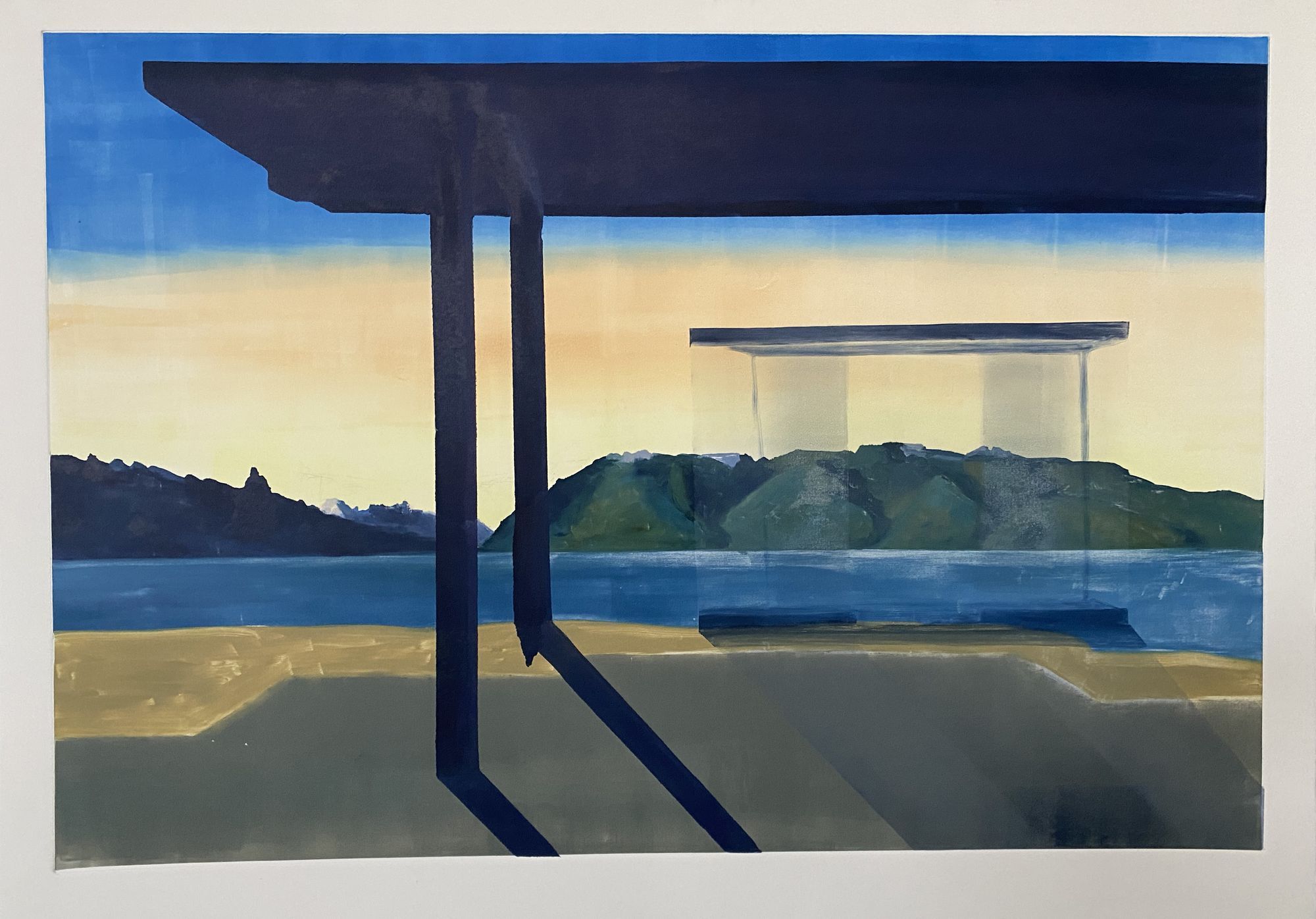 Le quai, 80 x 108 cm, 2022