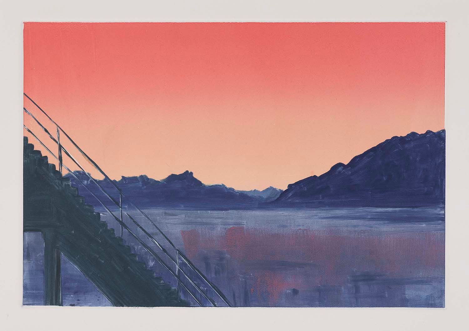 Le quai, 2023, 41 x 56 cm, vendu