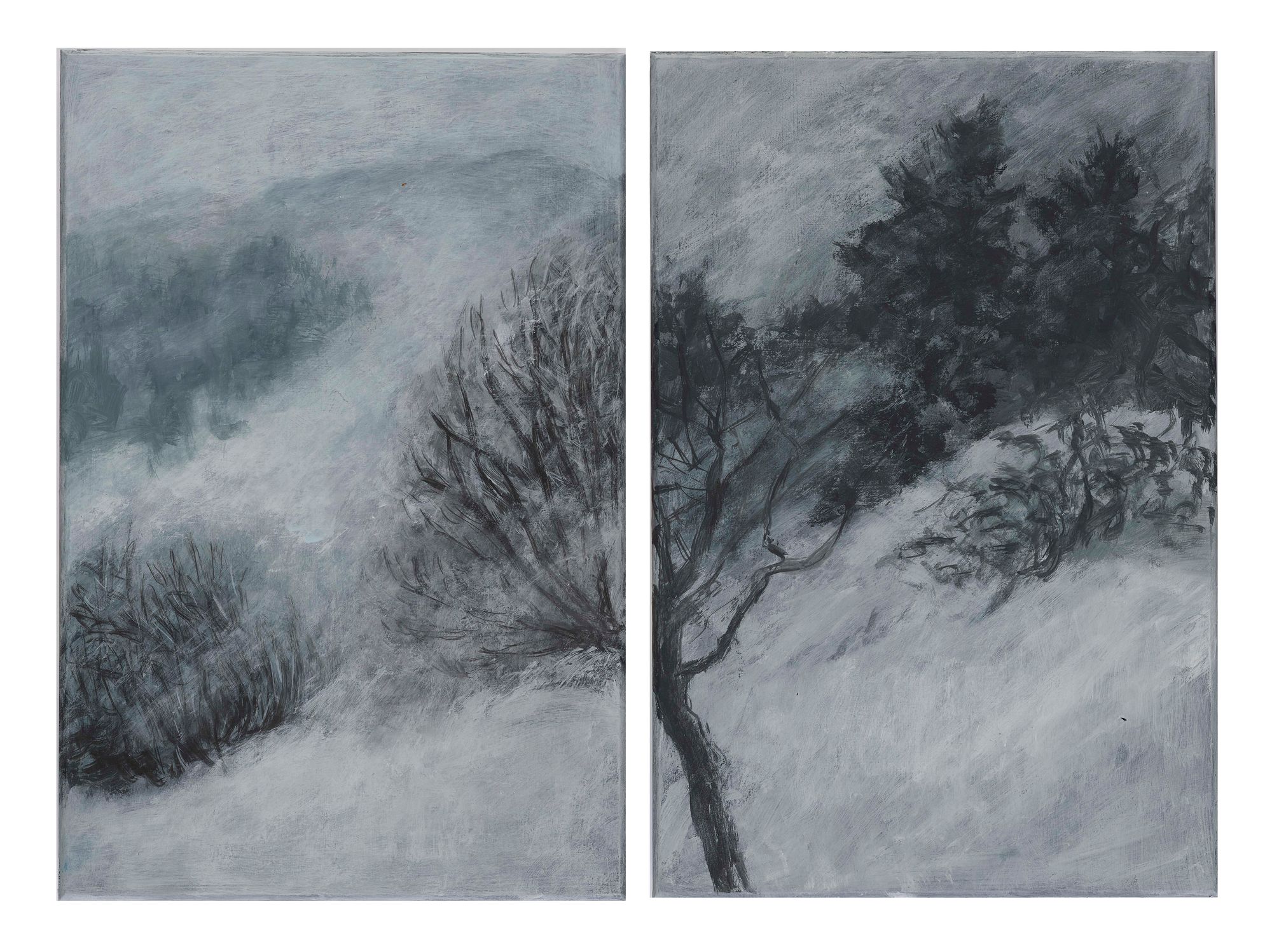 Bourrasque, 2023, 32 x 42 cm, diptyque