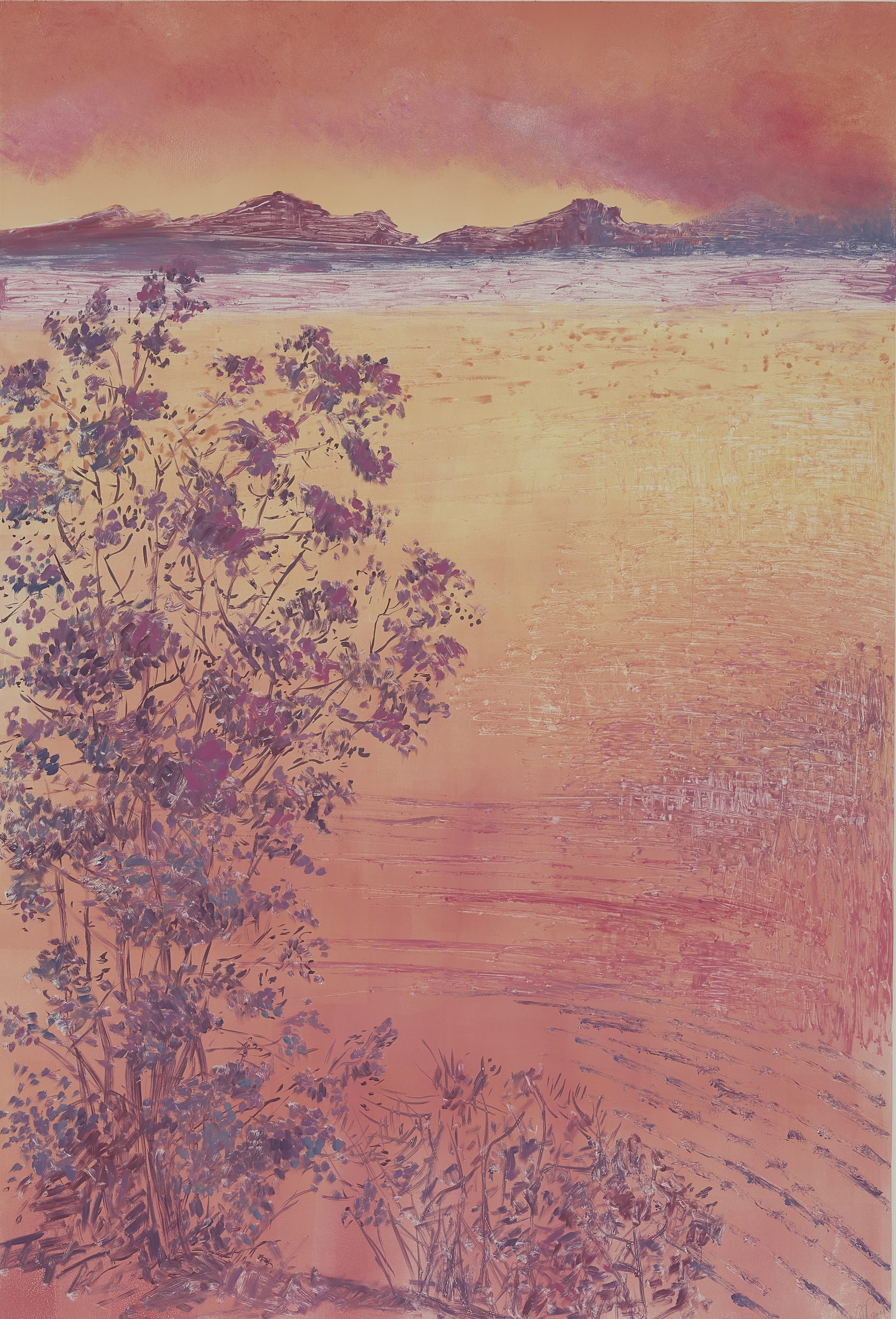 L'embrasement, Monotype, 2025, 116 x 76 cm