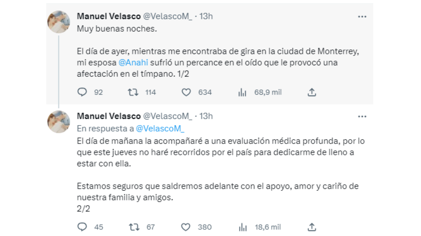 manuel velasco suspende actividades