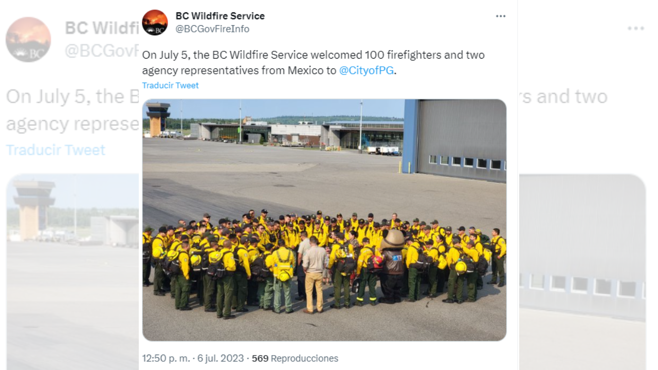 mexico envia bomberos a canada
