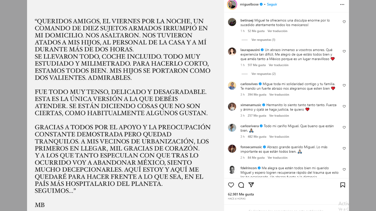 asaltan a miguel bose en mexico